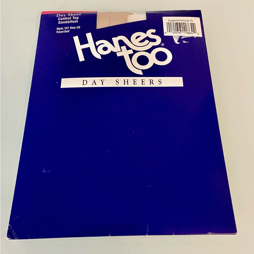 Vintage Hanes Too Day Sheers 137 Size CD Sandlefoot Pantyhose Stockings